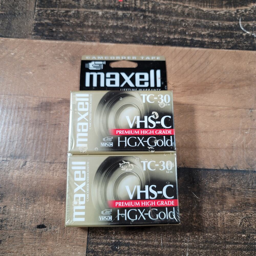Maxwell VHS-C HGX-Gold TC-30 Premium High Grade 2-Pack Camcorder Video Cassette